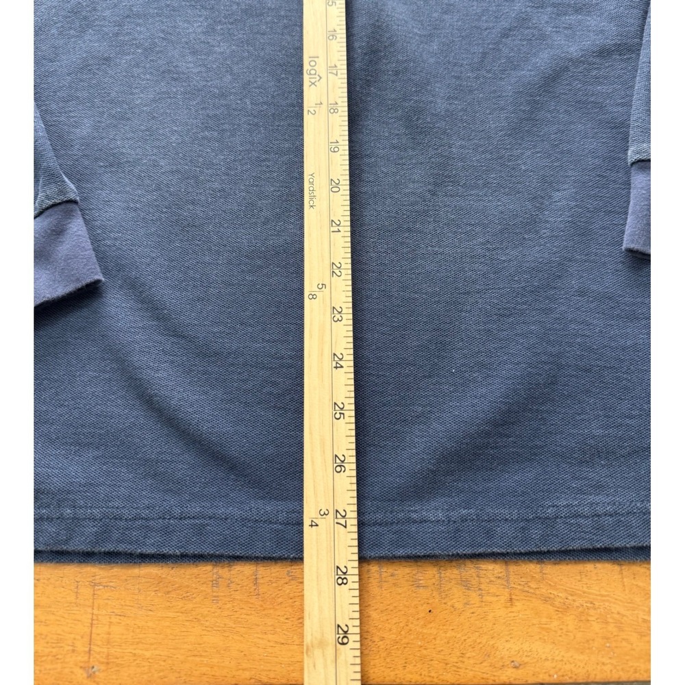 VTG LL Bean Mens Casco Bay Polo Long Sleeve Rugby Shirt Size LG Tall Heavyweight - Picture 5 of 7